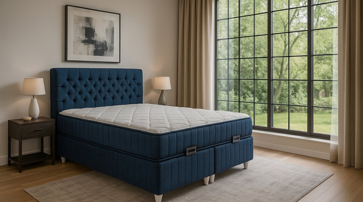 Lacivert chesterfield seti